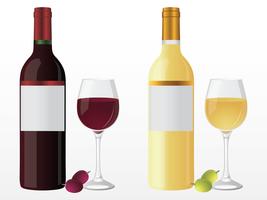 Red wine bottle vector