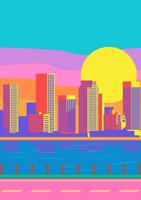 Cityscape Sunset vector