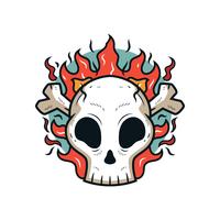 vector de calavera llameante