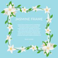 Flat Jasmine Flower Background Template Vector