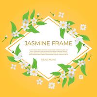 Flat Jasmine Flower Background Vector de la plantilla