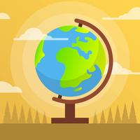 Flat Globe with Flat Background Vector Illustration