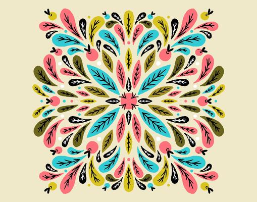 symmetrical leaves pattern