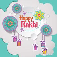 Happy Rakhi Card with Paper Cut Style vector