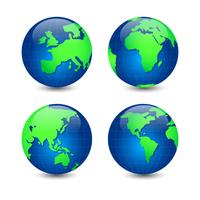 Vector Set Of Globe Earth