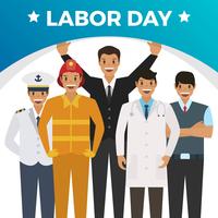 Flat Celebrate Labor Day With Gradient Background Vector Illustration