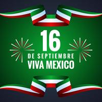 Tarjeta de felicitación feliz del día de la independencia de México vector