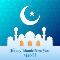 Happy New Hijri Year 1440H Illustration vector