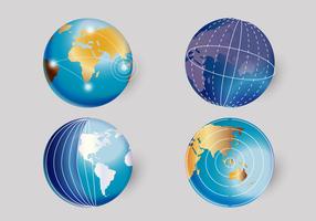 3D Realistic World Globe Vector Illustration