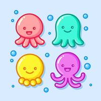 Ilustración linda del pulpo vector