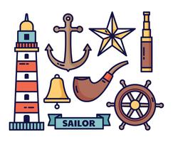 Nautical elements vector illustration