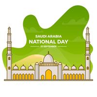 Flat Saudi Arabia National Day With Gradient background Vector Illustration