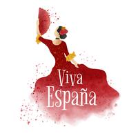 Acuarela Flamenco Dancer vector