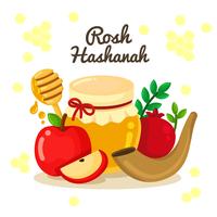 Rosh Hashanah Jewish New Year Elements Design vector