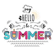 Di Hola a Summer Typography Vector