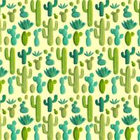 vector dibujado a mano patrón de cactus