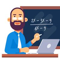 Ilustración del maestro de matemáticas vector