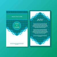 Green Ornamental Islamic Style Invitation Template Vector