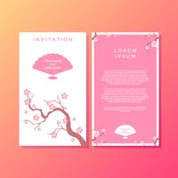 Sakura Japanese Style Invitation Template Vector