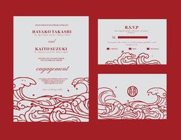 Japanese style invitation vector