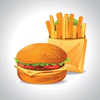 Delicious Burgers with Beef, Tomato, Cheese and Lettuce vector