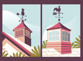 Home with Weather Vane Poster Pack vector