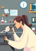 Female Scientist In Lab vector