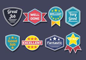 Flat good job and great stickers Royalty Free Vector Image