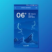 Storm Wave Background Weather App Screen Design Vector