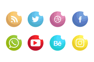 Social Media Icons Set Vector