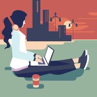 Young Indian Woman as Female Developer Profession vector