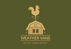 Weather Vane with Rooster. Weathercock. Vector illustration.