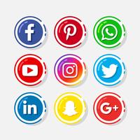 Conjunto de iconos de redes sociales vector