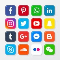 Conjunto de iconos de redes sociales vector