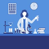 Female Scientist Vector Illustration