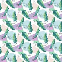 Tropical Pattern With  Leaves And Colorful Shapes  vector