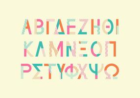 vector alfabeto griego estilo memphis