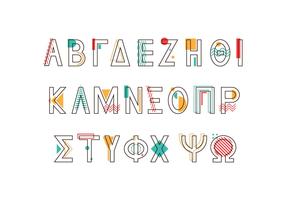 Memphis Style Greek Alphabet Vector