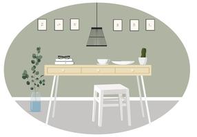 Vector habitación y muebles ilustración