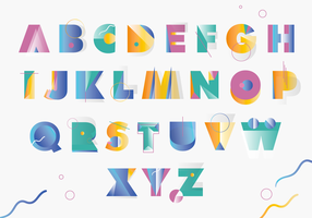 Colorful Memphis Style Alphabet Vector 