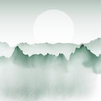 Hand painted mountain landscape  vector