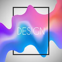 Abstract background with 3D shape in white frame vector