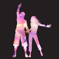 Party couple on a low poly background