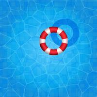 Swimming pool with rubber ring floating on it vector