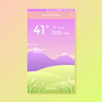 Sunny Weather App Screen Vector