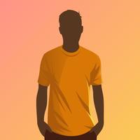 Orange T Shirt Model Vector