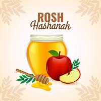 Rosh Hashanah Apple And Honey vector