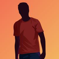 Red Maroon T Shirt Model Vector