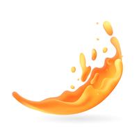 salpicadura de líquido realista naranja vector