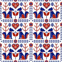 Scandinavian Folk Pattern Seamless vector